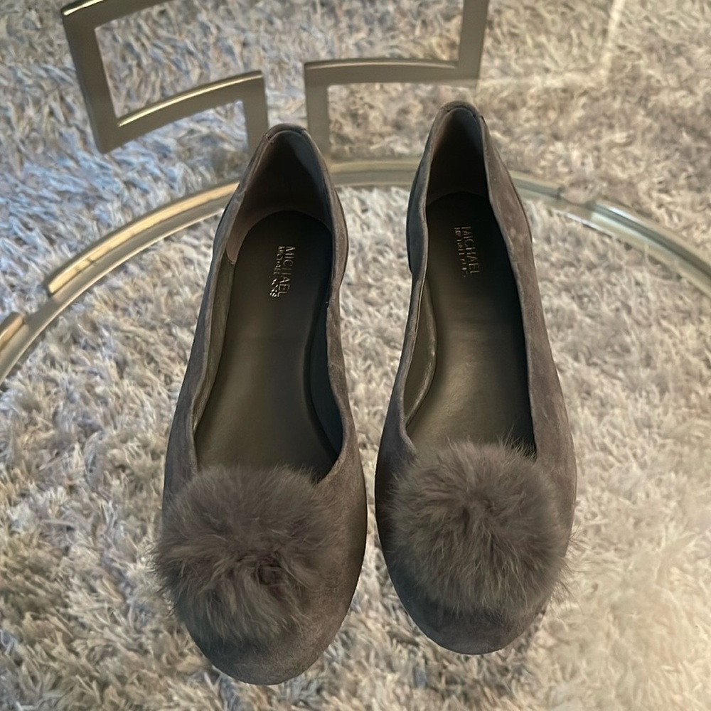 Gray Pom Pom Michael Kors flats